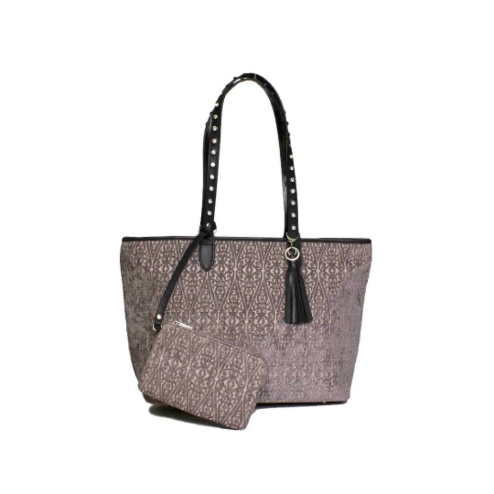 Raviani Gray Velvet Tapestry Tote Bag